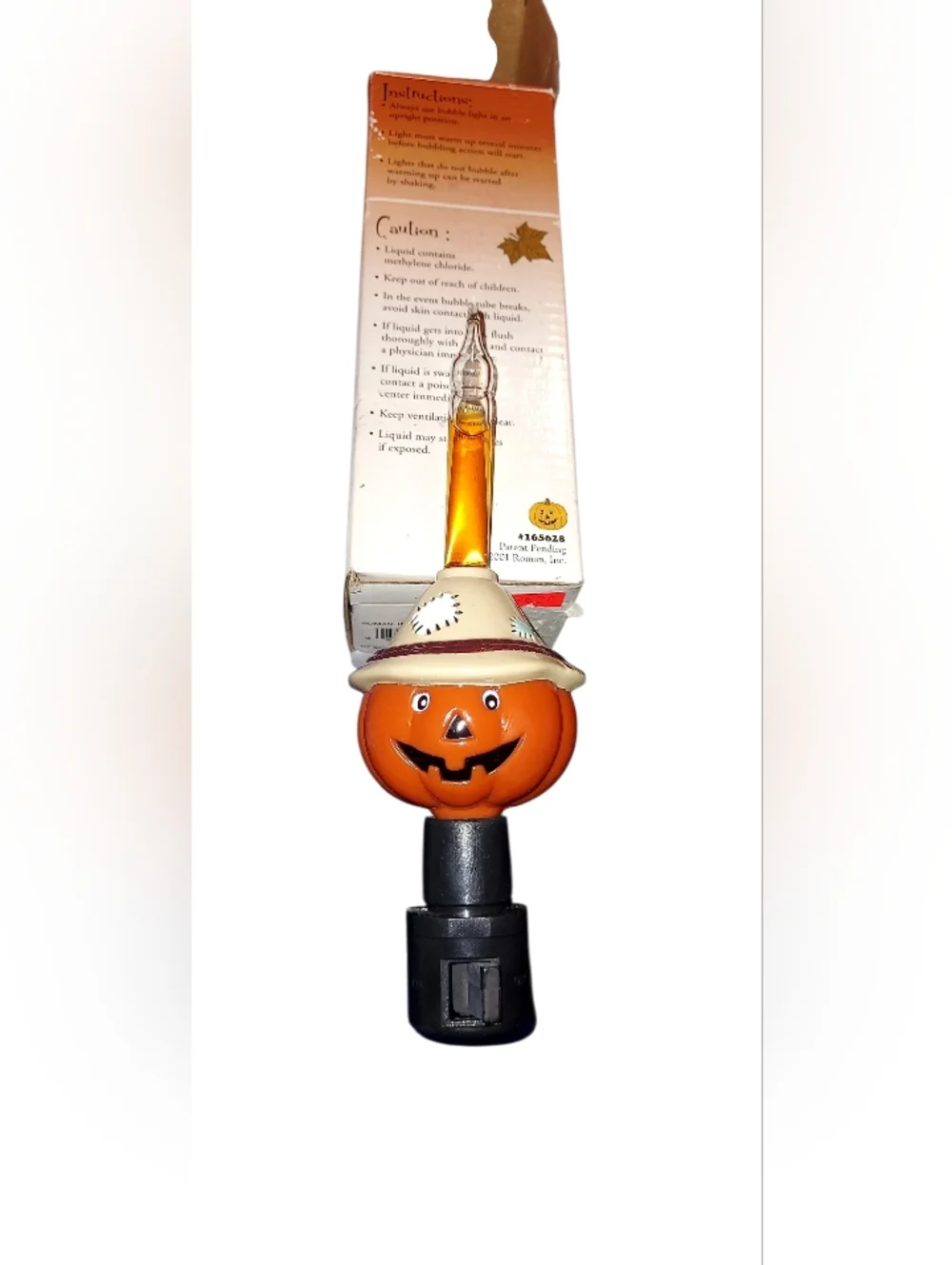 Vintage Bubble Light Jack-O'-Lantern Party Light Nightlight - Orange